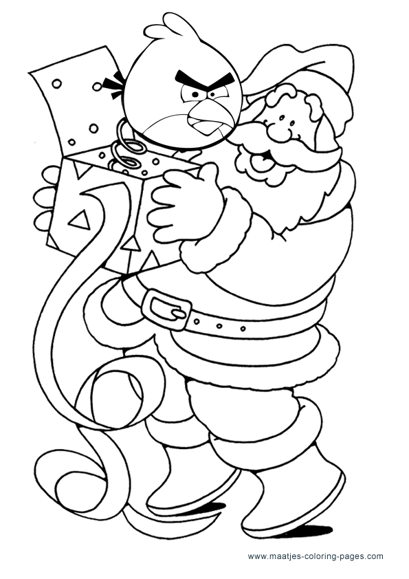 Christmas Angry Birds Coloring Pages