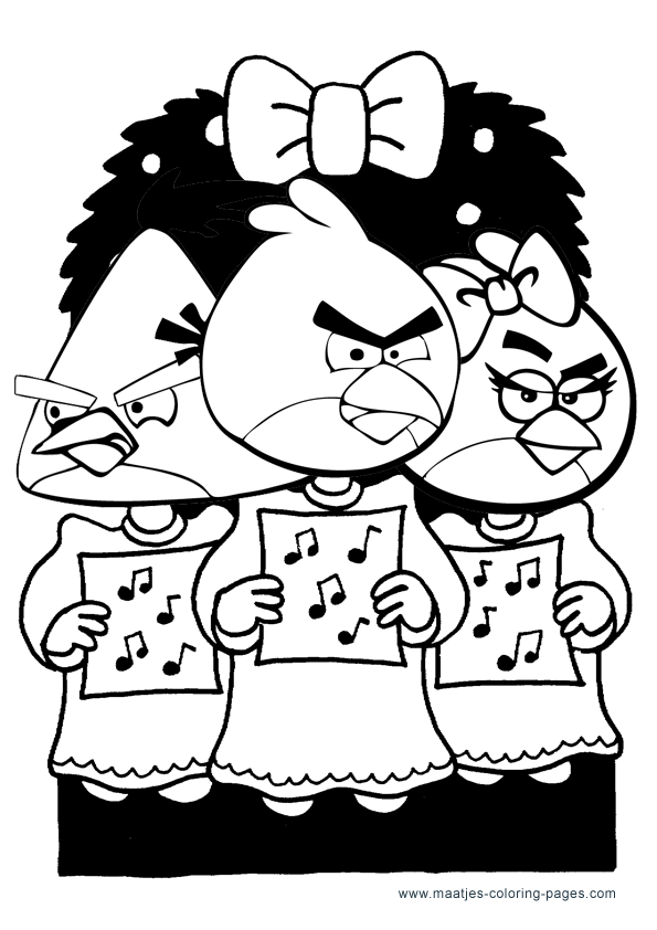 Christmas Angry Birds Coloring Pages