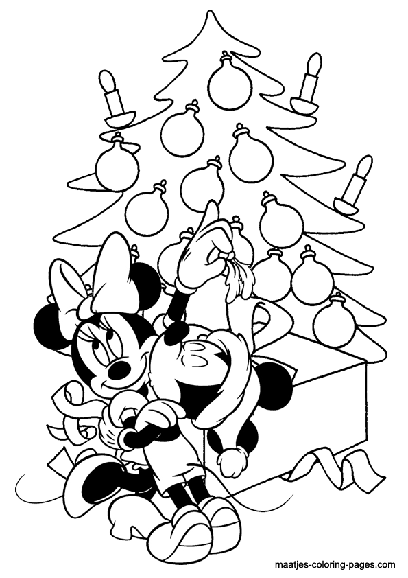 Mickey Mouse Christmas coloring pages