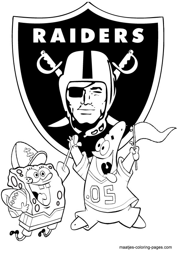 NFL Oakland Raiders SPongeBob coloring page