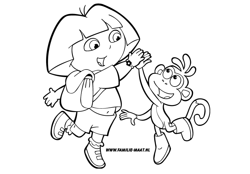 Dora Kleurplaat Dora en Boots Nickelodeon Kleurplaten