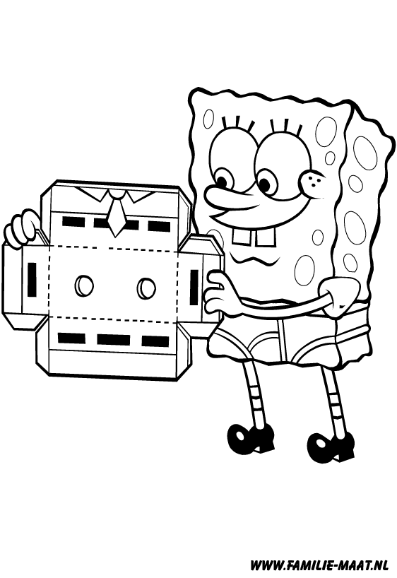 Kleurplaat Van Spongebob En Patrick Spongebob Heeft Een Gitaar Bij