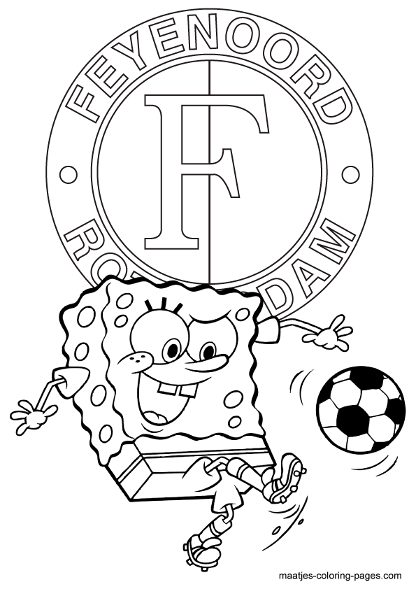 Feyenoord SpongeBob SquarePants Kleurplaat