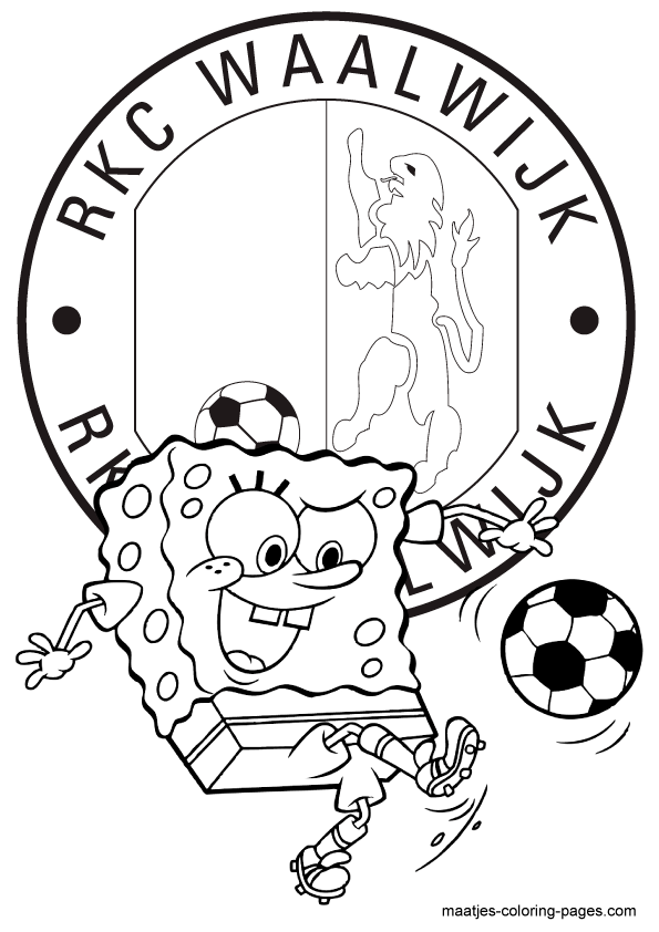 SpongeBob SquarePants voetbalt bij RKC kleurplaat