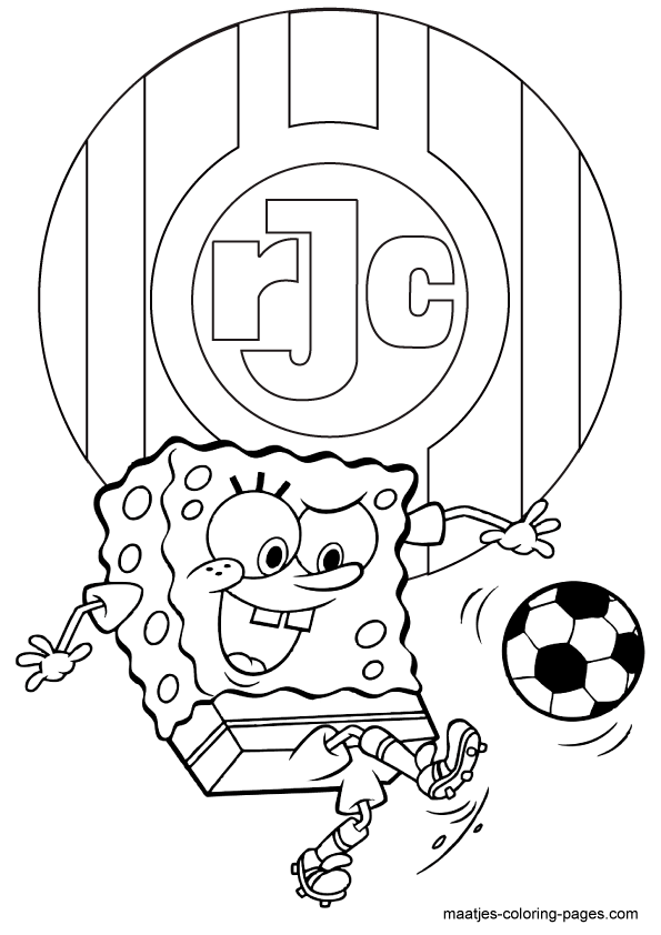 SpongeBob SquarePants voetbalt bij Roda JC kleurplaat